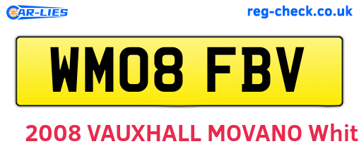 WM08FBV are the vehicle registration plates.