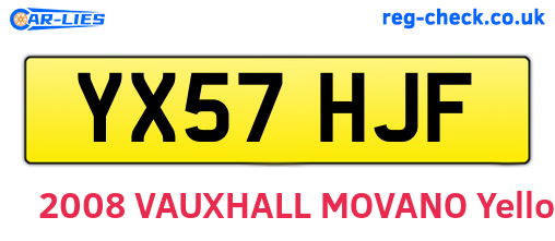 YX57HJF are the vehicle registration plates.