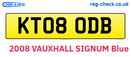 KT08ODB are the vehicle registration plates.