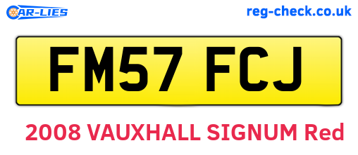 FM57FCJ are the vehicle registration plates.