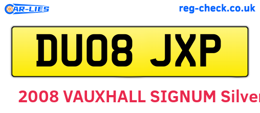 DU08JXP are the vehicle registration plates.