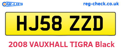 HJ58ZZD are the vehicle registration plates.