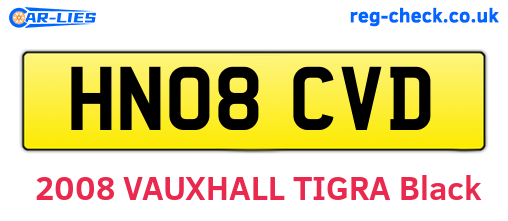 HN08CVD are the vehicle registration plates.