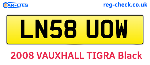 LN58UOW are the vehicle registration plates.