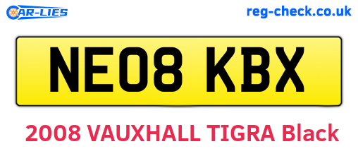NE08KBX are the vehicle registration plates.