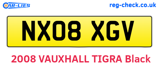 NX08XGV are the vehicle registration plates.