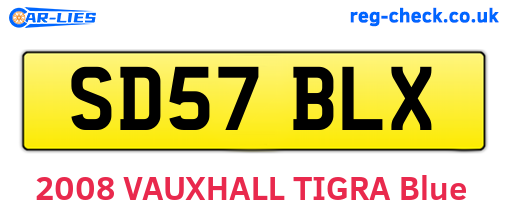 SD57BLX are the vehicle registration plates.
