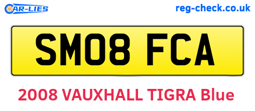 SM08FCA are the vehicle registration plates.