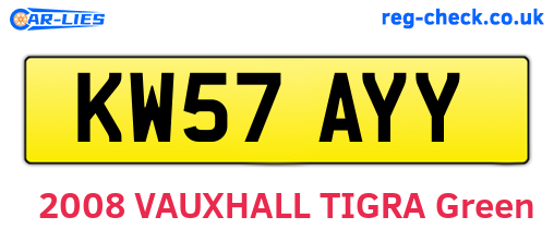 KW57AYY are the vehicle registration plates.