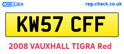 KW57CFF are the vehicle registration plates.