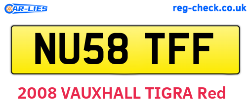 NU58TFF are the vehicle registration plates.