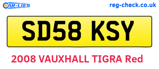 SD58KSY are the vehicle registration plates.