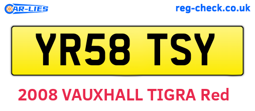 YR58TSY are the vehicle registration plates.