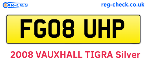 FG08UHP are the vehicle registration plates.
