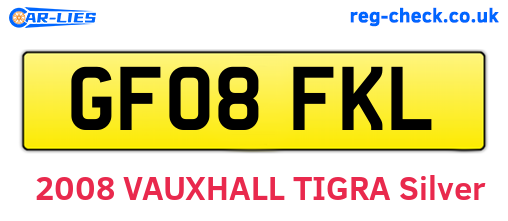 GF08FKL are the vehicle registration plates.