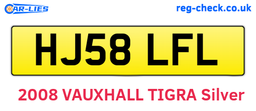 HJ58LFL are the vehicle registration plates.