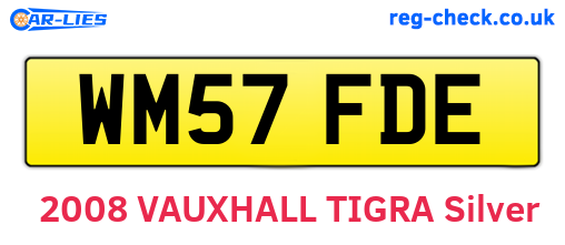 WM57FDE are the vehicle registration plates.