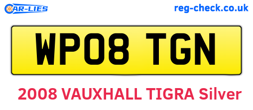 WP08TGN are the vehicle registration plates.