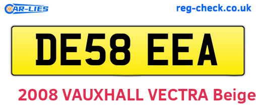 DE58EEA are the vehicle registration plates.