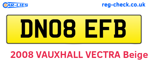 DN08EFB are the vehicle registration plates.