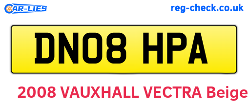 DN08HPA are the vehicle registration plates.