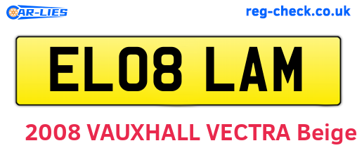 EL08LAM are the vehicle registration plates.