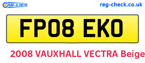 FP08EKO are the vehicle registration plates.