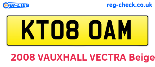 KT08OAM are the vehicle registration plates.