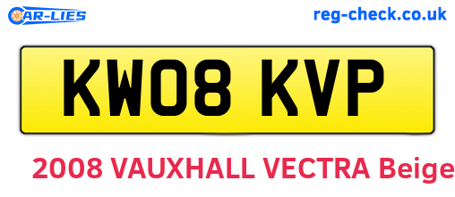 KW08KVP are the vehicle registration plates.