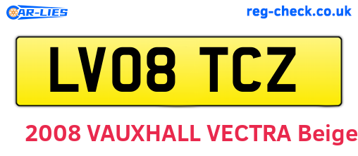 LV08TCZ are the vehicle registration plates.