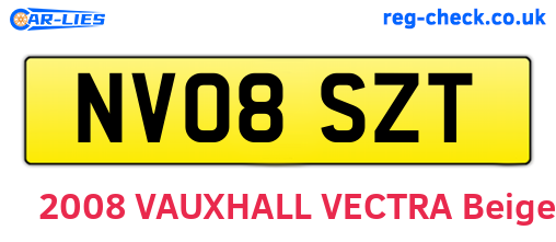 NV08SZT are the vehicle registration plates.
