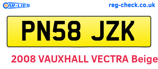 PN58JZK are the vehicle registration plates.