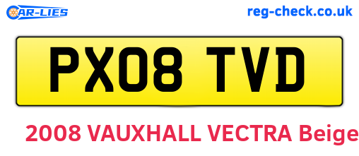 PX08TVD are the vehicle registration plates.