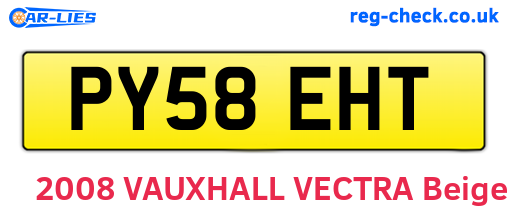 PY58EHT are the vehicle registration plates.