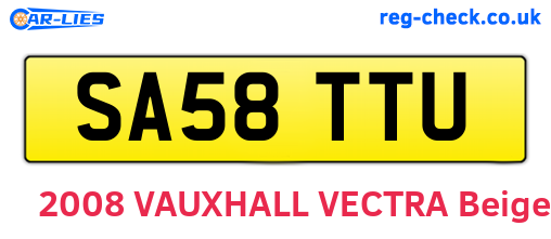 SA58TTU are the vehicle registration plates.