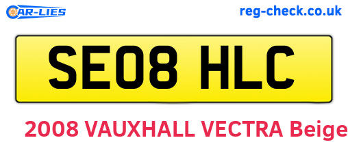 SE08HLC are the vehicle registration plates.