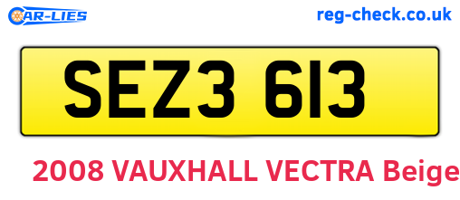 SEZ3613 are the vehicle registration plates.