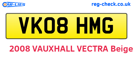 VK08HMG are the vehicle registration plates.