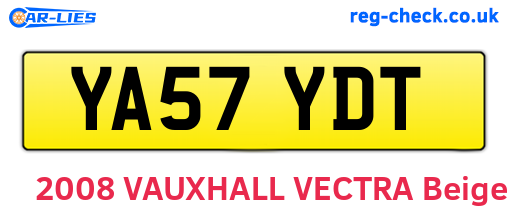 YA57YDT are the vehicle registration plates.