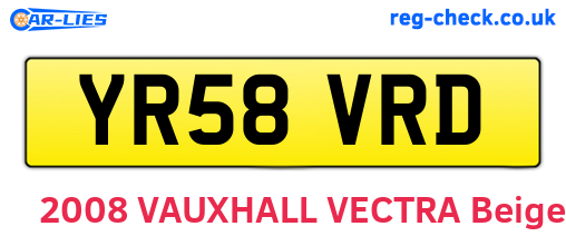 YR58VRD are the vehicle registration plates.