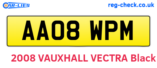 AA08WPM are the vehicle registration plates.