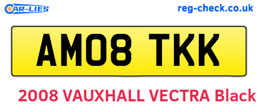 AM08TKK are the vehicle registration plates.