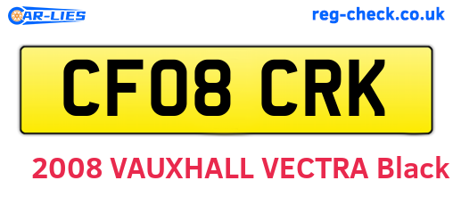 CF08CRK are the vehicle registration plates.