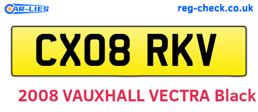 CX08RKV are the vehicle registration plates.