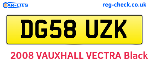 DG58UZK are the vehicle registration plates.