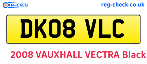 DK08VLC are the vehicle registration plates.