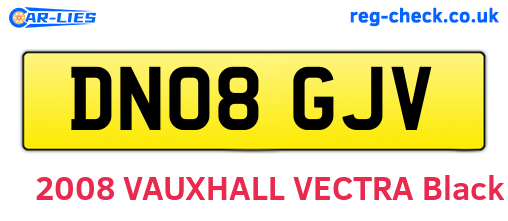 DN08GJV are the vehicle registration plates.