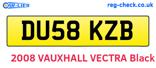DU58KZB are the vehicle registration plates.