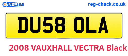 DU58OLA are the vehicle registration plates.