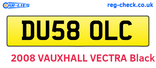 DU58OLC are the vehicle registration plates.